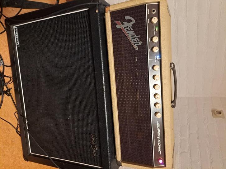 Fender Super Sonic Head + cab, Muziek en Instrumenten, Versterkers | Bas en Gitaar, Zo goed als nieuw, Minder dan 50 watt, Ophalen of Verzenden