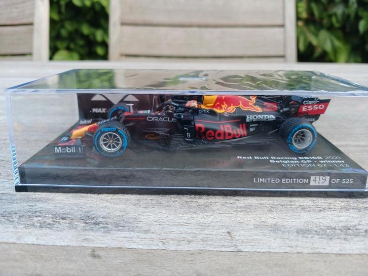 Max Verstappen 1 43 Winst GP België 2021 RB16B, Hobby en Vrije tijd, Modelauto's | 1:43, Nieuw, Auto, MiniChamps, Ophalen of Verzenden