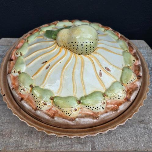 Vintage Keramische taartschaal met Peren, Antiek en Kunst, Antiek | Keramiek en Aardewerk, Ophalen of Verzenden