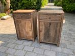 Stoer nachtkastje van Old Wood, Huis en Inrichting, Slaapkamer | Nachtkastjes, Ophalen, Nieuw, Nvt, Hout
