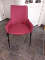 Blank eiken tafel met 4 rode stoelen, Ophalen, Gebruikt, Vier, Modern