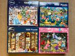 4 Disney puzzels - 1.000 stukjes, Ophalen, 500 t/m 1500 stukjes, Zo goed als nieuw