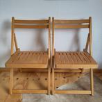 Vintage beukenhouten klapstoeltjes, waarschijnlijk CTC, Gebruikt, Twee, Bruin, Ophalen of Verzenden