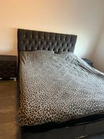 Mooi antraciet kleur tweepersoonsbed, Huis en Inrichting, Slaapkamer | Boxsprings, 210 cm, Tweepersoons, Ophalen of Verzenden