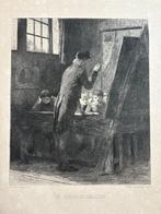 Gravure 'De dorpsschoolmeester' (Willem Steelink Sr.), Antiek en Kunst, Ophalen of Verzenden