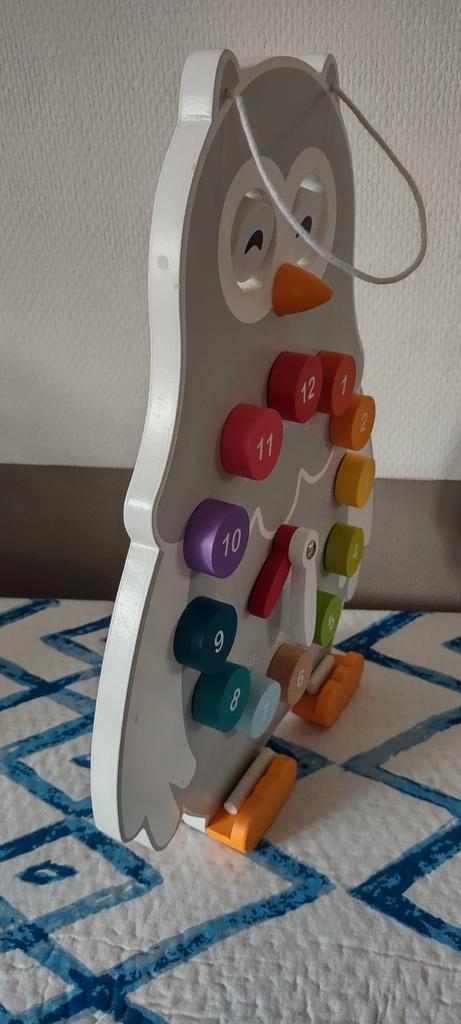 Houten Janod klok 2 kanten, Kinderen en Baby's, Speelgoed | Houten speelgoed, Zo goed als nieuw, Ophalen of Verzenden