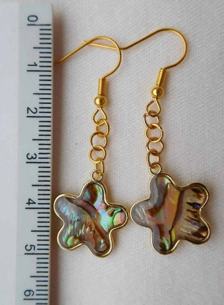 Abalone oorhangertjes (F84138), Sieraden, Tassen en Uiterlijk, Oorbellen, Nieuw, Hangers, Ophalen of Verzenden