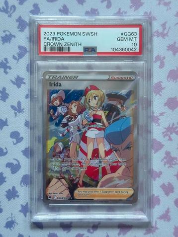 Irida Full Art Trainer GG63 Pokémon Crown Zenith 2023 PSA 10 beschikbaar voor biedingen