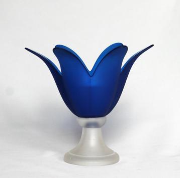 Kobaldblauw Tulp Sfeerlicht jM glas Portugal jaren '90 beschikbaar voor biedingen