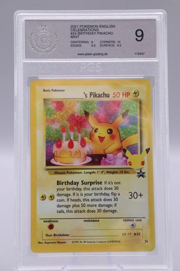 Pikachu Birthday # 24 PGS 9 Pokemon Celebrations Promo beschikbaar voor biedingen