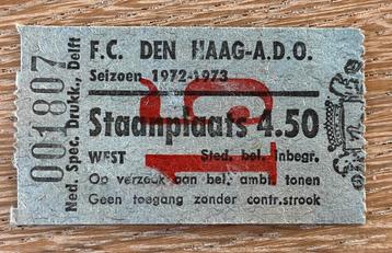 Toegangskaartje FC Den Haag ADO - Feijenoord seizoen 1972/73 beschikbaar voor biedingen