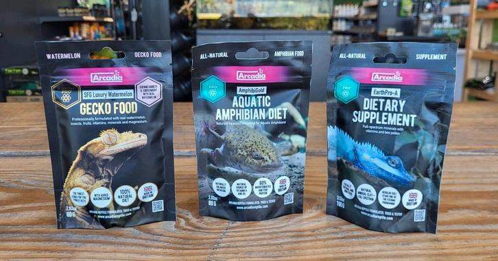 Arcadia voer en supplementen voor gekko en axolotl, Dieren en Toebehoren, Reptielen en Amfibieën | Toebehoren, Nieuw, Overige typen