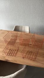 5x roségouden mandjes 20x20 en 30x20, Ophalen of Verzenden, Zo goed als nieuw, Rechthoekig