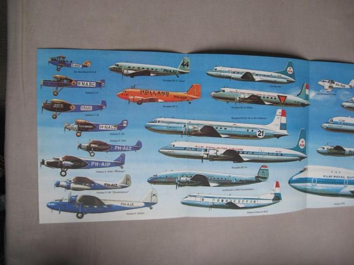 Oblong formaat KLM vliegtuigposter van Thijs Postma, Verzamelen, Luchtvaart en Vliegtuigspotten, Zo goed als nieuw, Overige typen