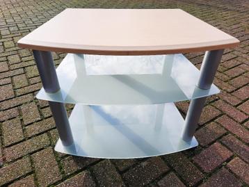 Tafel op wieltjes beuken met glas beschikbaar voor biedingen
