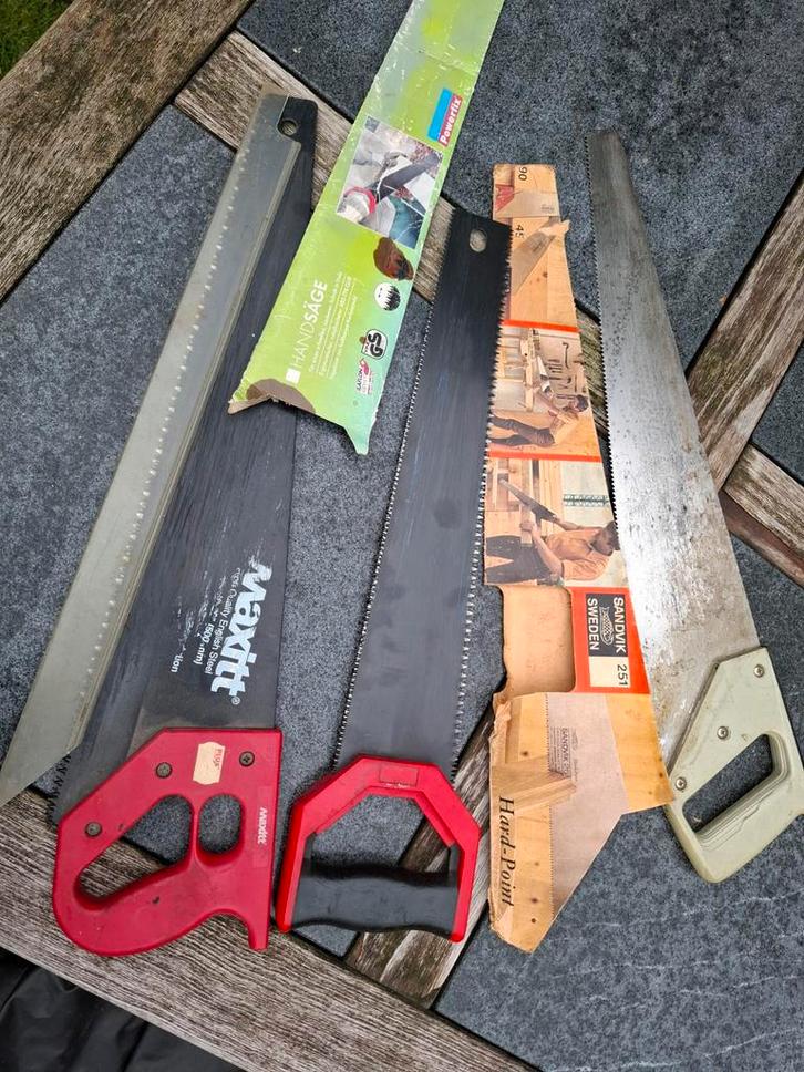 3x Vintage Handzagen - Zaag, Doe-het-zelf en Verbouw, Gereedschap | Handgereedschap, Gebruikt, Ophalen of Verzenden