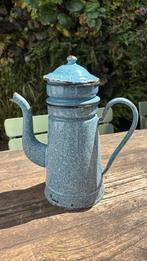 Emaille blauw gewolkte koffiepot, Ophalen