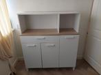 Italian multi-purpose cabinet white/oak – like new, Ophalen, Zo goed als nieuw