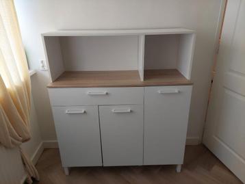 Italian multi-purpose cabinet white/oak – like new beschikbaar voor biedingen