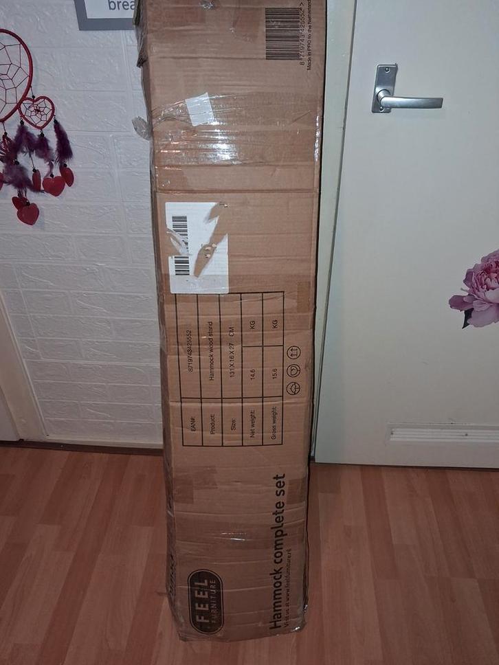 Nieuwe Hangmat met Standaard - Compleet Set, Tuin en Terras, Hangmatten, Nieuw, Eenpersoons, Met standaard, Binnen, Buiten, Ophalen of Verzenden