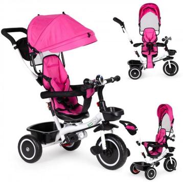 ECOTOYS Driewieler met dak en duwstang (roze) NIEUW in doos beschikbaar voor biedingen