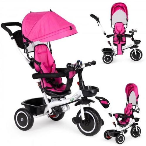 ECOTOYS Driewieler met dak en duwstang (roze) NIEUW in doos, Fietsen en Brommers, Fietsen | Driewielers, Nieuw, Duwstang, Ophalen of Verzenden