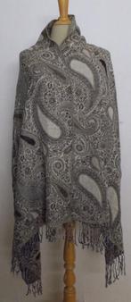 Bruin/zilver pashima/cashmere batik look mooie sjaal, Verzenden, Zo goed als nieuw, Maat 42/44 (L), Sjaal