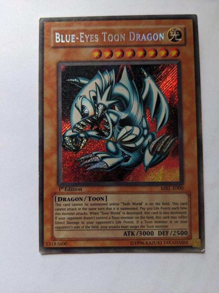 Yu-Gi-Oh! Blue-Eyes Toon Dragon – 1st Edition (MRL-E000), Hobby en Vrije tijd, Verzamelkaartspellen | Yu-gi-Oh!, Zo goed als nieuw