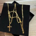 Gouden Ketting 585 & Kruisje 750 - Nieuw, Ophalen of Verzenden, Nieuw, Goud, Met hanger