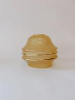 VINTAGE GLAZEN LAMPENKAP | GEEL (3 STUKS), Huis en Inrichting, Lampen | Lampenkappen, -, -, Rond, Ophalen of Verzenden