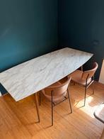 Grote witte marmer look eettafel, Huis en Inrichting, Tafels | Eettafels, Ophalen, Kunststof, Gebruikt, 100 tot 150 cm