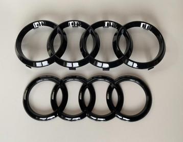 Audi Ringen embleem voorkant / achterkant glossy black beschikbaar voor biedingen
