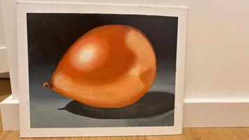 Oranje Ballon - Schilderij op Malpapier beschikbaar voor biedingen