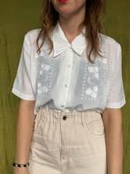 Vintage witte blouse - embroidery - 38/M/medium, Gedragen, Maat 38/40 (M), Vintage, Ophalen of Verzenden