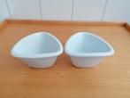 Porseleinen schaaltjes driehoekig 2 stuks  € 7,00, Ophalen of Verzenden, Overige stijlen, Porselein, Schaal of Schalen