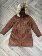 Lederen dames jas winter leder bruin cognac XXL, Ophalen of Verzenden, Zo goed als nieuw, Maat 46/48 (XL) of groter, Bruin