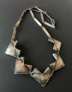 Brutalist vintage ketting, Verzenden, Gebruikt, Zilver, Overige materialen