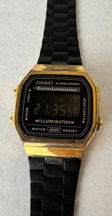 Casio digitaal horloge A168WE zwart/goud – werkend beschikbaar voor biedingen