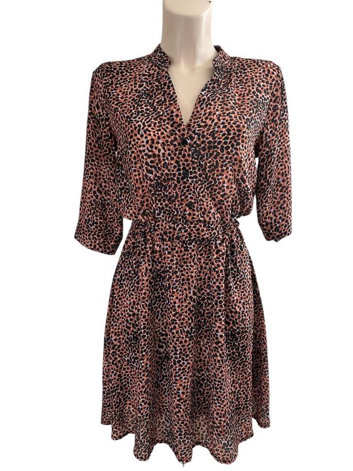 Freebird jurk S, Kleding | Dames, Jurken, Zo goed als nieuw, Bruin, Onder de knie, Ophalen of Verzenden