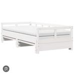 Uitschuifbed inclusief 2 matrassen, Huis en Inrichting, Slaapkamer | Bedden, Ophalen, 90 cm, Eenpersoons, Wit