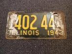 Kentekenplaat licenseplate Illinois 1942 USA, Verzamelen, Verzenden, Gebruikt, Auto's