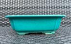 Bonsai schaal handgemaakt Turquoise gemerkt 23x23x7,1, Vierkant, Nieuw, Ophalen of Verzenden, Aardewerk