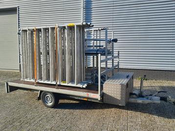 Dikke steiger aanhanger met kenteken en rolsteiger 10 meter  beschikbaar voor biedingen