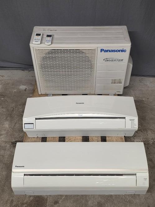 Panasonic duo-split airco/warmtepomp — 2x wandmodel, 5,2 kW, Witgoed en Apparatuur, Airco's, Refurbished, Wandairco, 100 m³ of groter