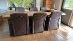 Eettafel plus 6 stoelen, Huis en Inrichting, Tafels | Eettafels, Ophalen, 200 cm of meer, 50 tot 100 cm, Zo goed als nieuw