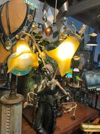 Grote klassiek Art-Nouveau stijl lamp, glas 93 cm!, Ophalen