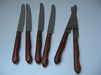 antieke tafel messen 6 st, samen €7.50.  23 cm m houten heft, Antiek en Kunst, Antiek | Bestek, Ophalen of Verzenden