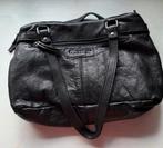 District Zwarte Leren Damestas, Ophalen of Verzenden, Zo goed als nieuw, Zwart, Handtas