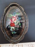 Vintage Handbeschilderd Dienblad met Bloemen, Ophalen of Verzenden