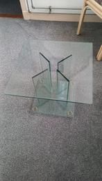 Glazen (bijzet/salon) tafel, Ophalen, Gebruikt, 50 tot 100 cm, 50 tot 75 cm